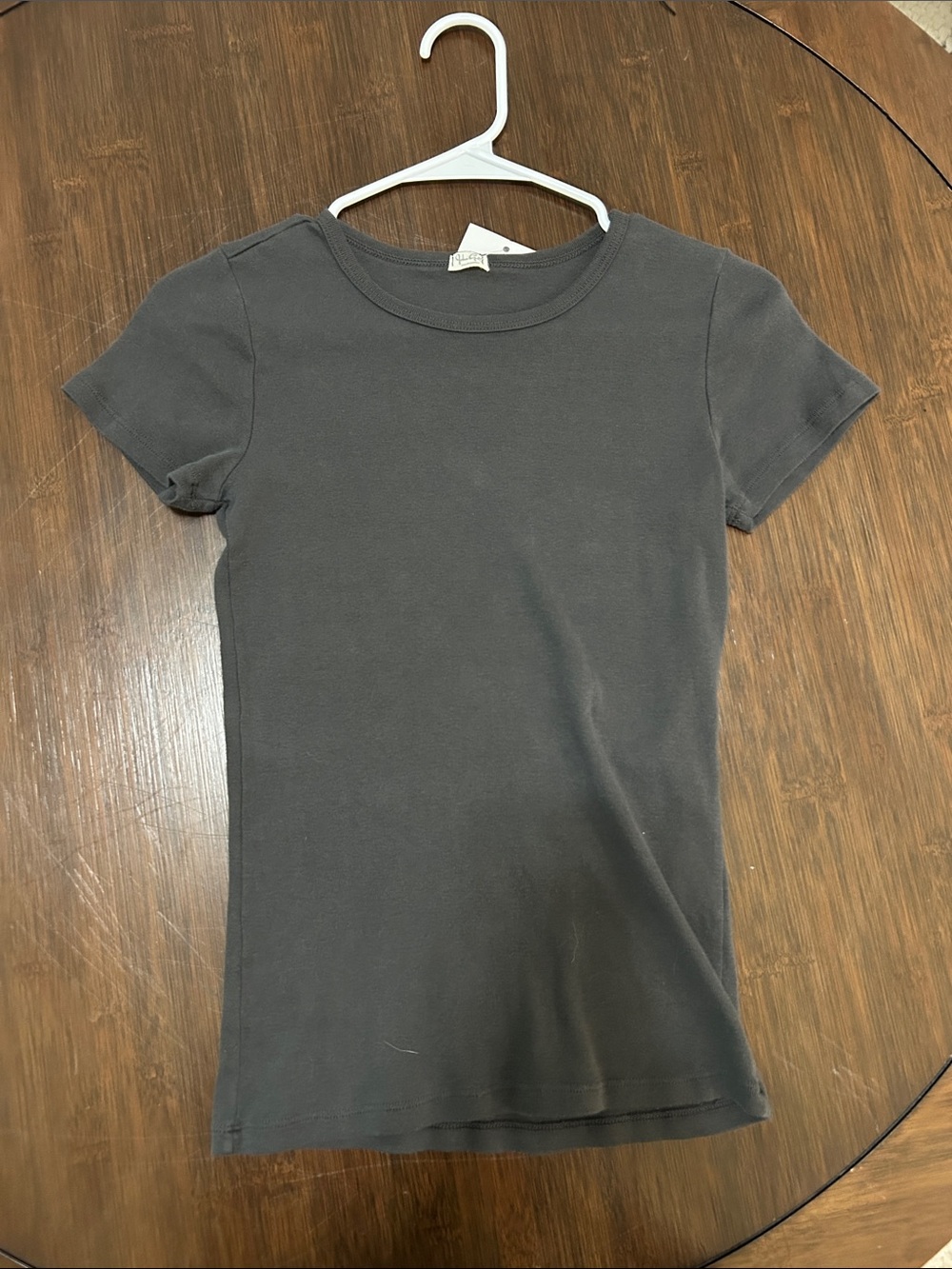 Women's Short Sleeve Crewneck Tee - Charcoal Gray